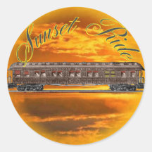 Sunset Ride Round Stickers