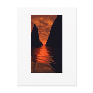 Sunset rocks 2 postcard