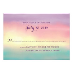 Sunset Romance | Wedding RSVP Personalized Announcements
