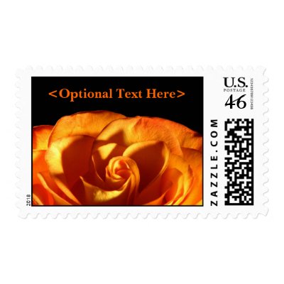 Sunset Rose Wedding Postage Stamp