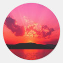 Sunset Round Stickers
