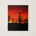 Sunset Saguaros Sonoran Desert Arizona Jigsaw Puzzles