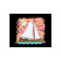 Sunset Sail Away Poster posters by fun_tshirt Sunset Sail Away Poster posters
