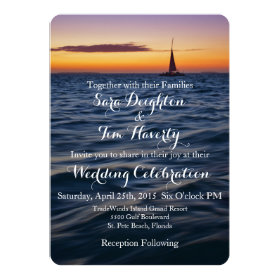 Sunset Sail Contemporary Nautical Wedding Invite 5