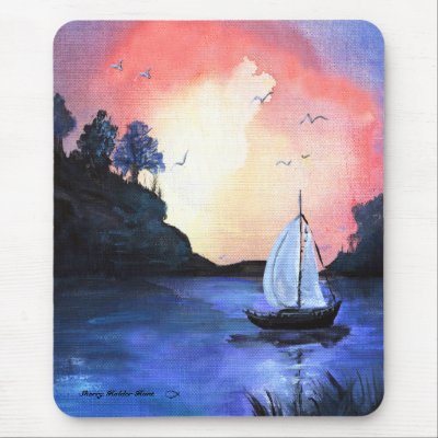 Sunset Sail mousepad by SherryHolderHunt