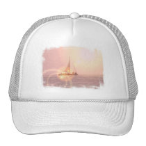 Sunset Sailboat Baseball Hat hats
