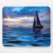 Sunset Sailboat Sailing in the Ocean Mousepad