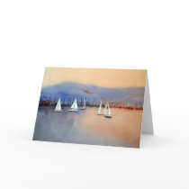 Sunset Sailboats Card