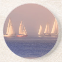 Sunset Sailboats Photo Drink Coasters