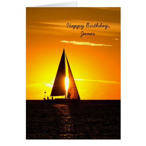 Sunset Sailing Birthday Greeting Card 