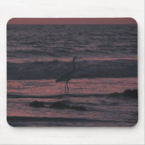 Sunset sea bird mouse pads