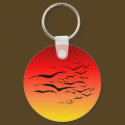 Sunset Sea Gulls Keychain by annaleeblysse Sunset Sea Gulls Keychain