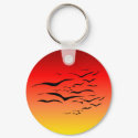 Sunset Sea Gulls Keychain by annaleeblysse Sunset Sea Gulls Keychain