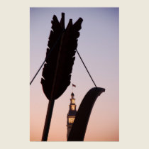 Sunset Silhouette and Tower posters