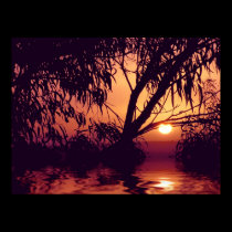 Sunset Silhouette Habitat Poster posters