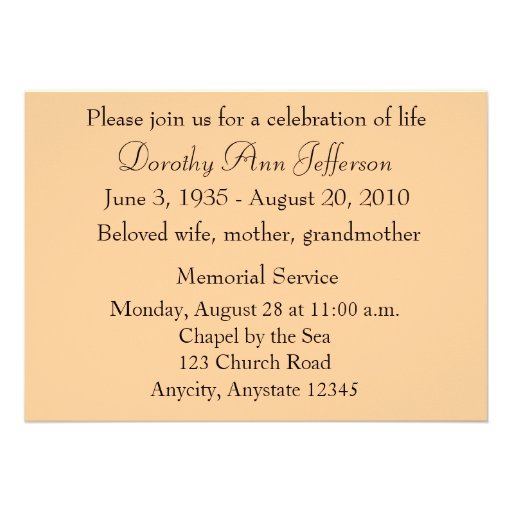 Sunset Silhouette Memorial Service Announcement