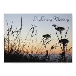 Sunset Silhouette Memorial Service Announcement