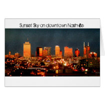 Sunset Sky on Downtown Nashville cards by pkboylanphotography Sunset Sky on Downtown Nashville cards