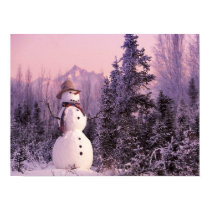 Sunset Snowman in the Winter Mountains posters by beverlytazangel Sunset Snowman in the Winter Mountains posters