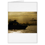 Sunset Speedboat Silhouette Greeting Cards