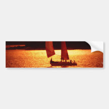 Sunset Spinnaker Sailboat  Bumper Stickers