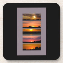 Sunset Strips purple pink orange yellow Beverage Coasters