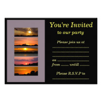 Sunset Strips purple pink Party Invitation