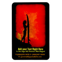 Sunset Surfer Girl Flexible Magnet