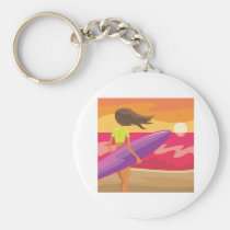 Sunset surfer keychains
