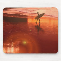 Sunset Surfer Mouse Pad