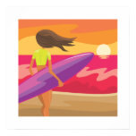 Sunset surfer print