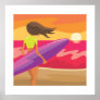 Sunset surfer print