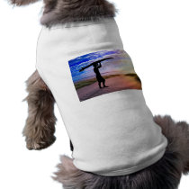 Sunset Surfer Sand & Clouds Dog T Shirt