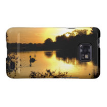 Sunset Swan Lake orange yellow Samsung Galaxy S Cases