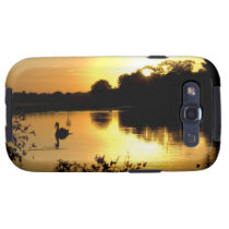 Sunset Swan Lake orange yellow Samsung Galaxy S3 Cover