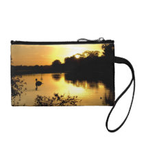 Sunset Swan Lake orange yellow Change Purses