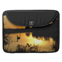 Sunset Swan Lake orange yellow MacBook Pro Sleeves