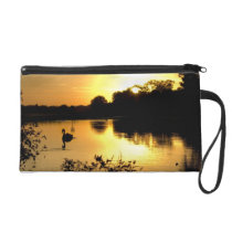 Sunset Swan Lake orange yellow Wristlet