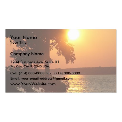 Sunset (Taken From Sylvan Beach Ny) Business Card (front side)