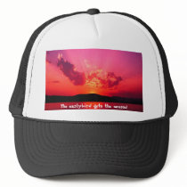 Sunset, The earlybird gets the worm! hats by stamp010 Sunset, The earlybird gets the worm! hats
