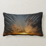 Sunset Through Palm Fronds Pillow
