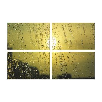 Sunset through the frozen window canvas wrappedcanvas