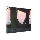 Sunset Through the Pier - Oak Island, NC Gallery Wrap Canvas