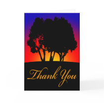 SUNSET TREES THANK YOU cards by dgpaulart SUNSET TREES THANK YOU cards