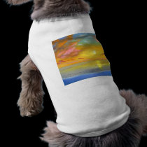 Sunset View Seascape Landscape Painting - Multi pet clothing