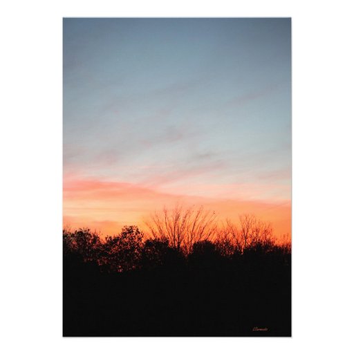 Sunset Wedding Announcement Invitations