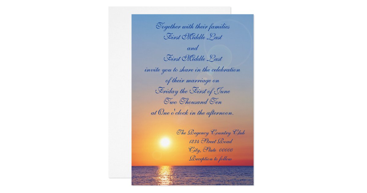 Sunset Wedding Invitation Zazzle