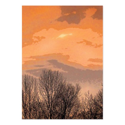 Sunset with Bare Trees ATC Business Card (front side)