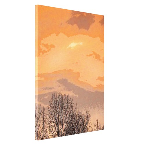 Sunset with Bare Trees Gallery Wrapped Canvas
