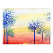 Sunset with Blue Trees postcards